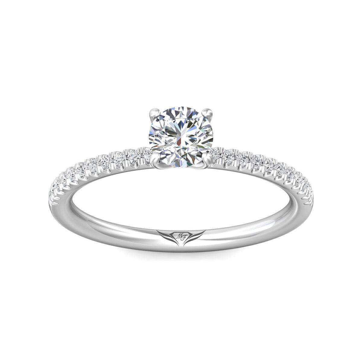 1/8ct. t.w. Round Cut Diamond Engagement Ring in 14K White Gold