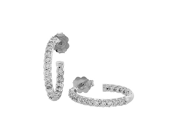 1ct. t.w. Inside/Out Diamond Hoop Earrings