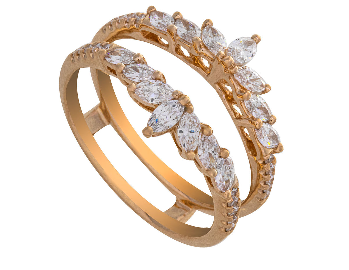 3/4ct. t.w. Diamond Wedding Guard in 14K Yellow Gold