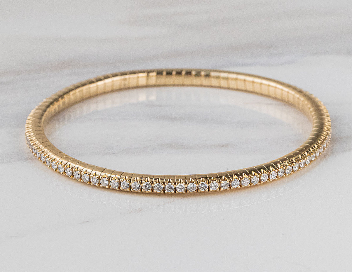 1 7/8ct. t.w. Diamond Stretchy Bangle Bracelet in 14K Yellow Gold