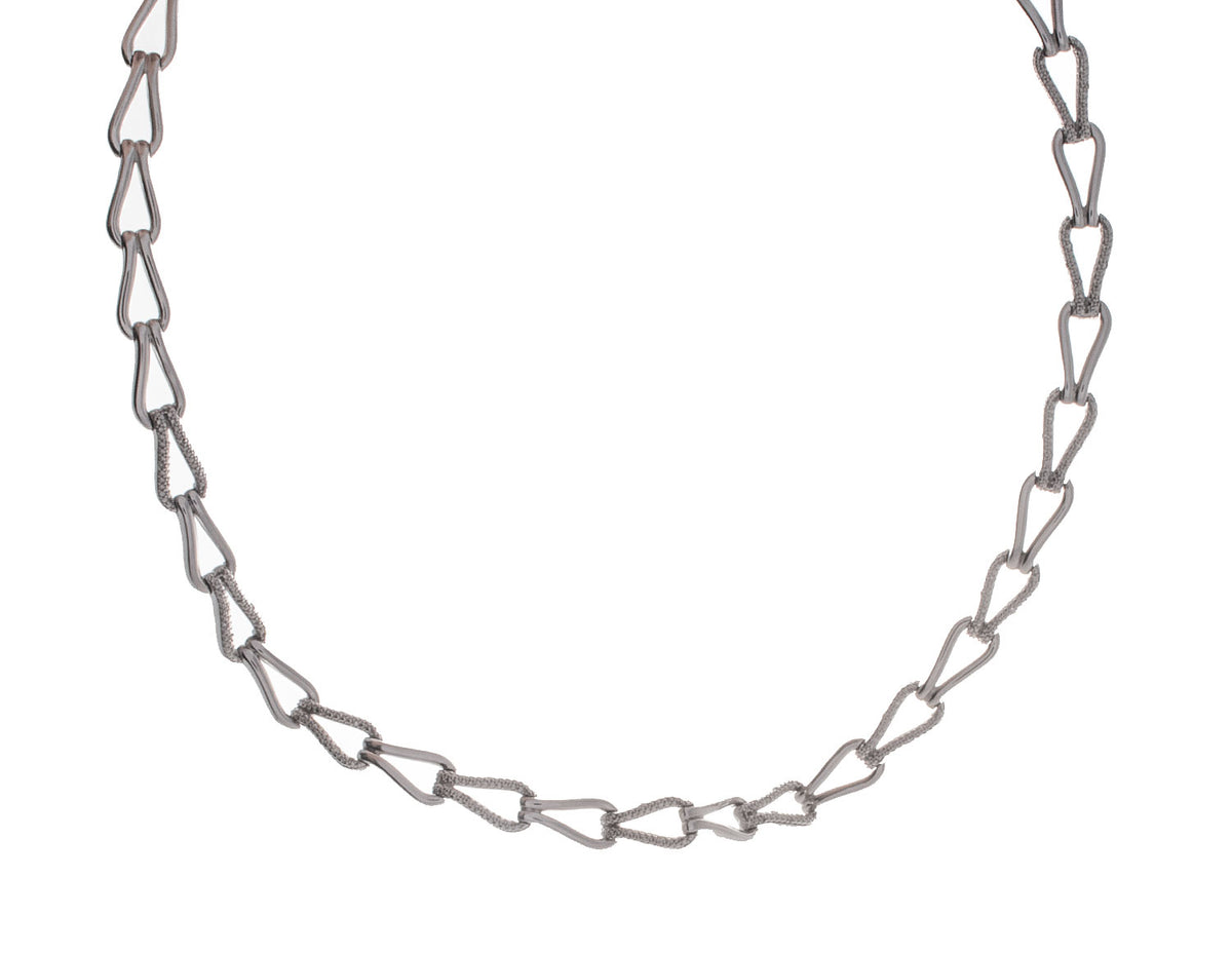 1/4ct. t.w. Diamond Knot Link Necklace in Sterling Silver