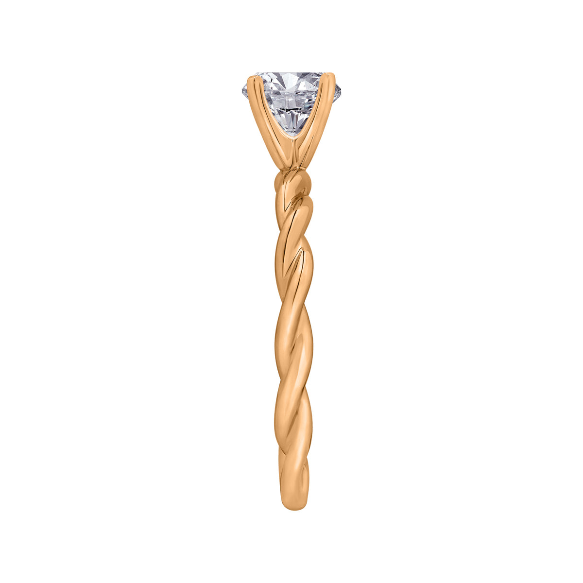 2mm Rope Style Engagement Ring in 14K Yellow Gold
