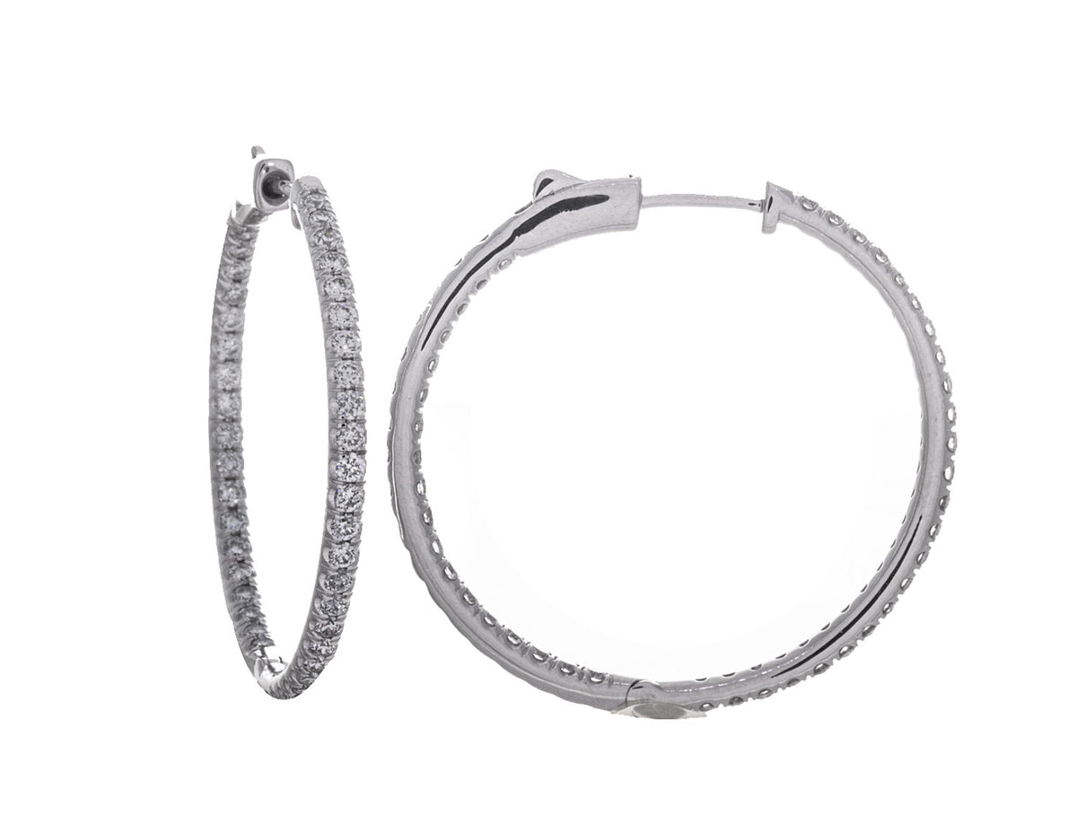 1 1/3ct. t.w. Newborn Lab Created Diamond Hoop Earrings in 14K White Gold