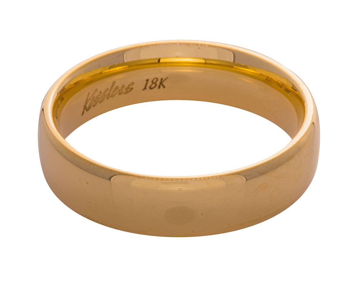 5.5mm Comfort Fit Euro Wedding Ring in 18K Yellow Gold