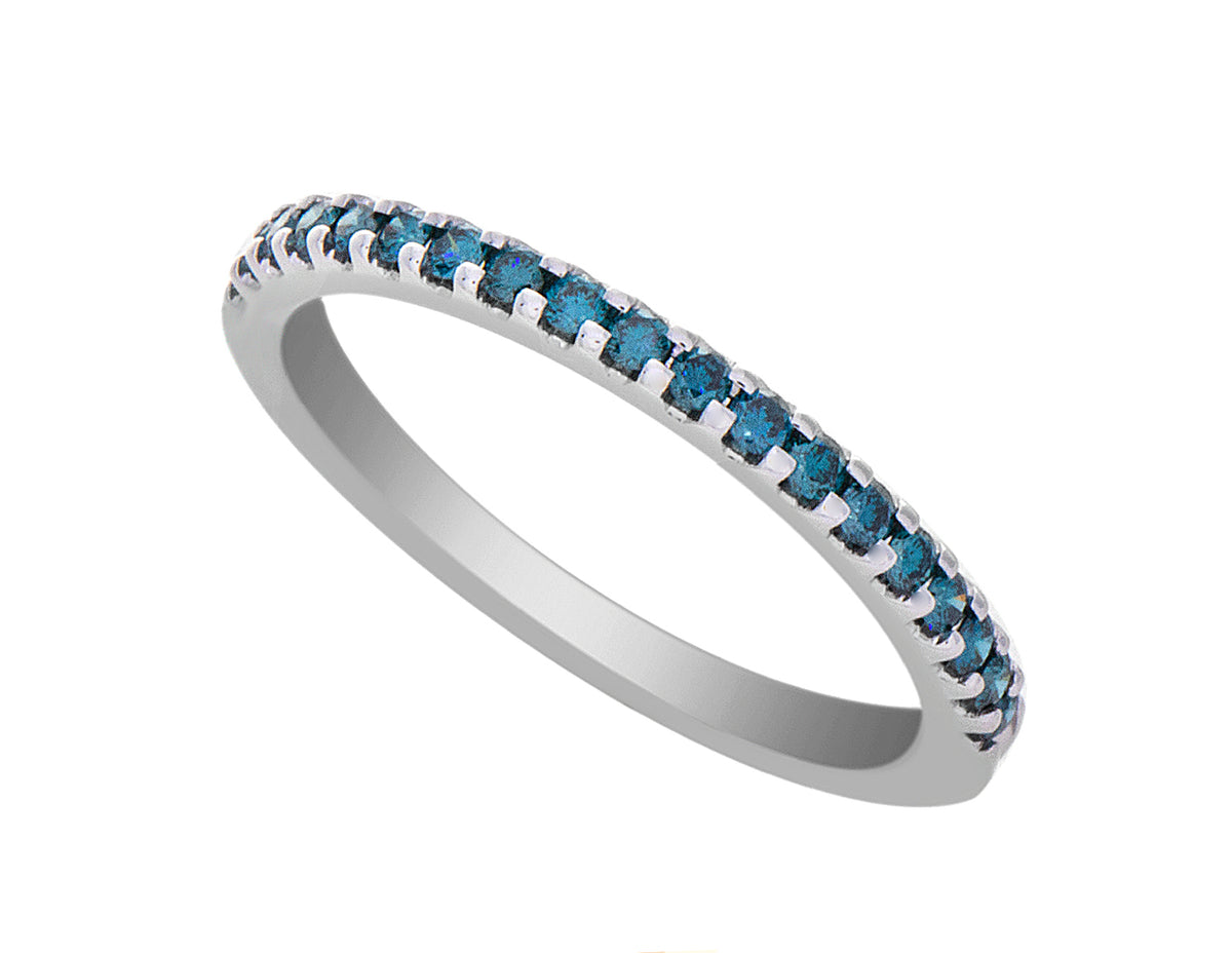 1/4ct. t.w. Blue Diamond Ring in 14K White Gold