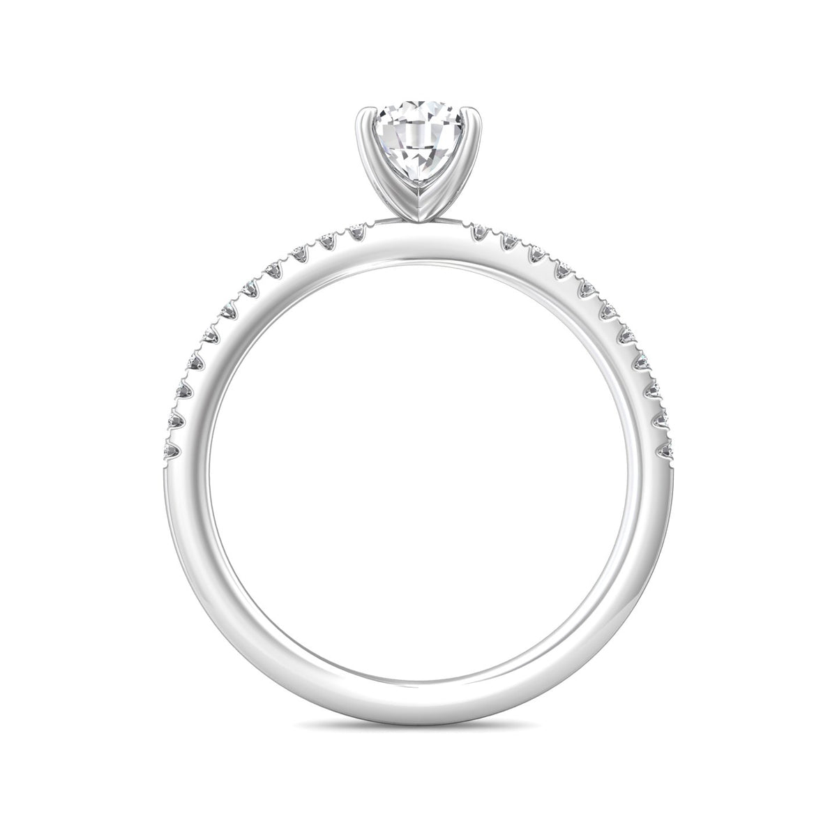 1/8ct. t.w. Round Cut Diamond Engagement Ring in 14K White Gold