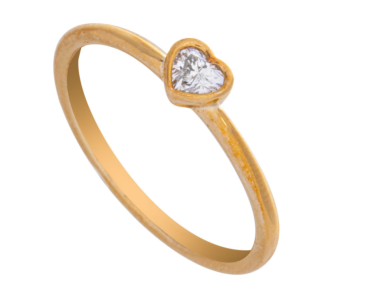 1/7ct. Heart Shape Diamond Promise Ring in 10K Yellow Gold
