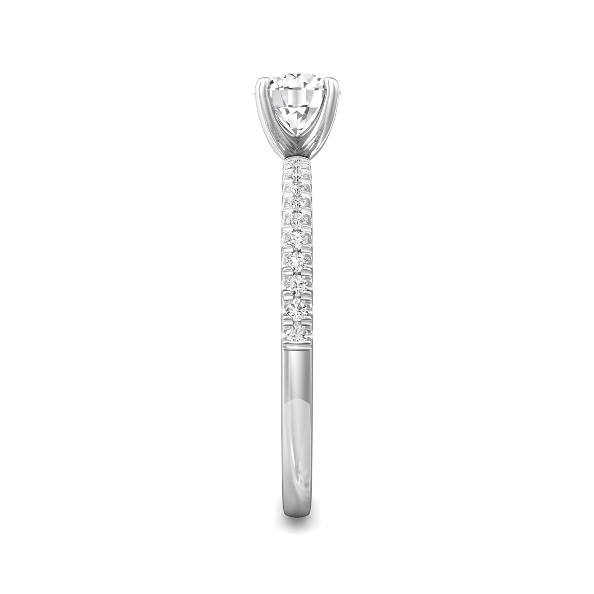 1/8ct. t.w. Round Cut Diamond Engagement Ring in 14K White Gold
