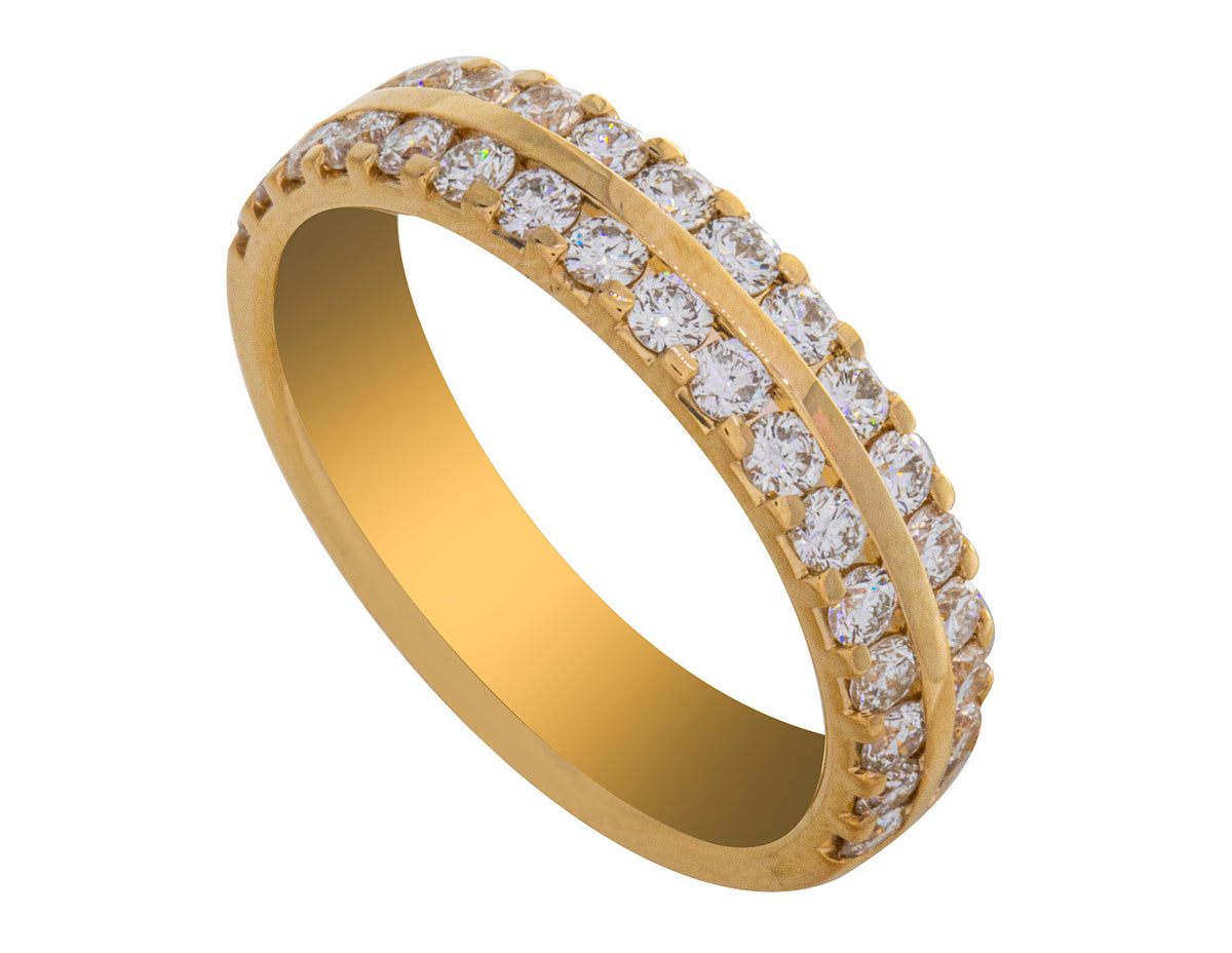 1ct. t.w. Diamond 2-Row Fashion Ring in 14K Yellow Gold