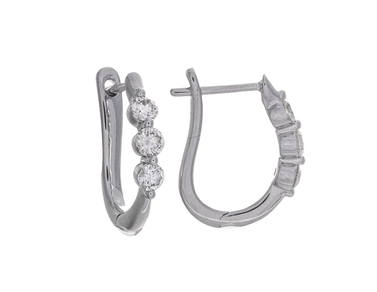 1/2ct. t.w. Diamond Hoop Earrings in 14K White Gold