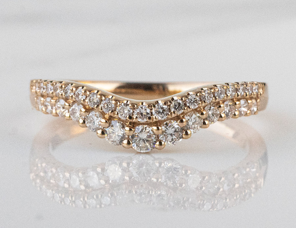 2/5ct. t.w. Curved Diamond Wedding Ring in 14K Yellow Gold