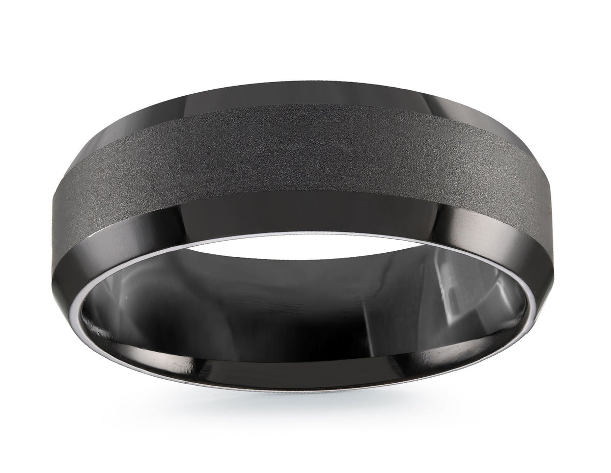 7mm Wedding Band in Black-Grey Tantalum
