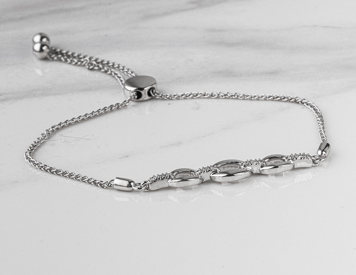 1/14ct. t.w. DIamond Bolo Bracelet in Sterling Silver