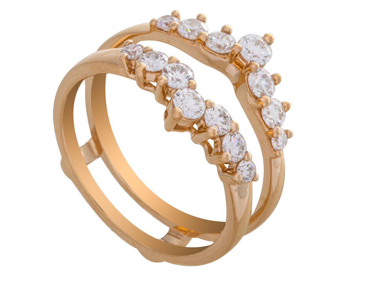 3/4ct. t.w. Diamond Wedding Guard Ring in 14K Yellow Gold