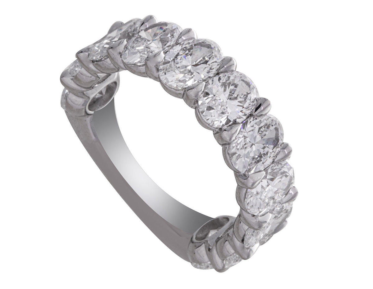 5ct. t.w. Oval Cut Newborn Lab Created Diamond Anniversary Ring in 14K White Gold