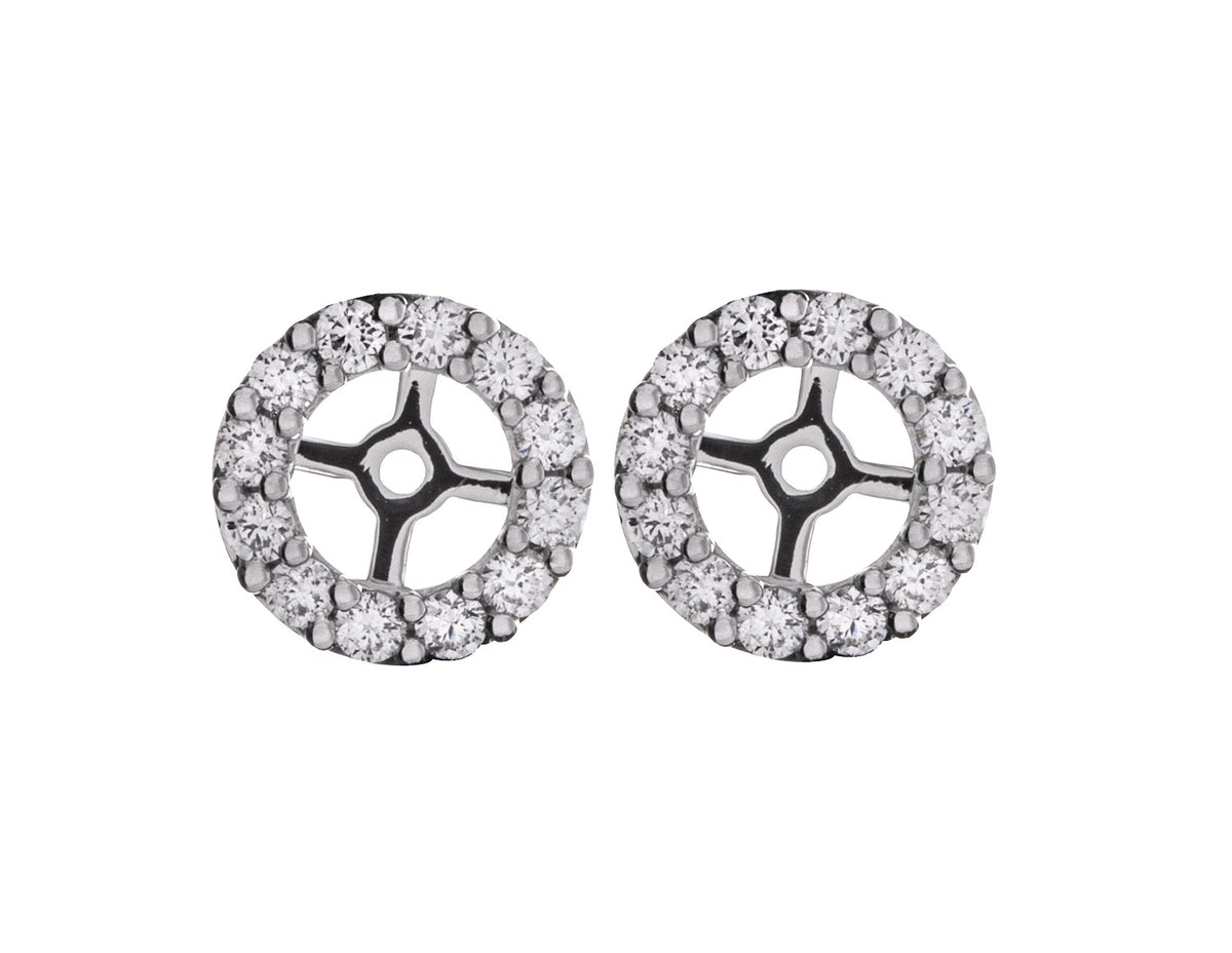 1/2ct. t.w. Diamond Halo Earring Jackets in 14K White Gold