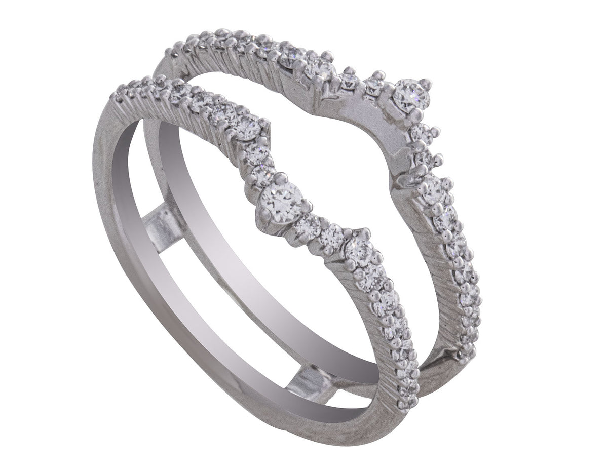 1/3ct. t.w. Diamond Wedding Guard in 14K White Gold
