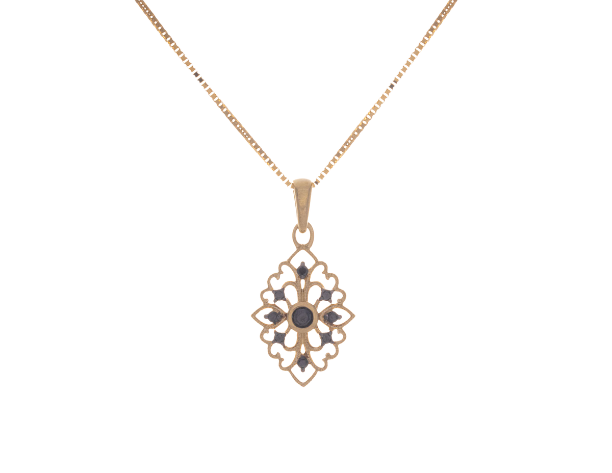 1/8ct. t.w. Black Diamond Pendant in 10K Yellow Gold