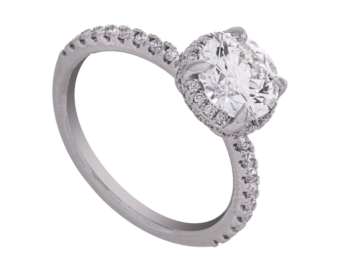 1 9/10ct. t.w. Round Cut Newborn Lab Created Engagement Ring in 14K White Gold