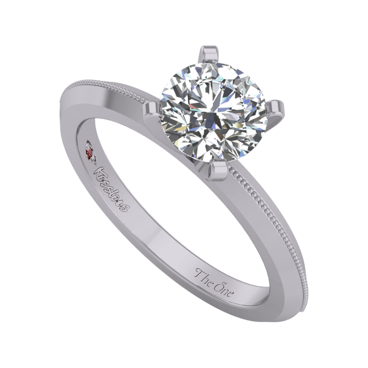 2.5mm. Solitaire Engagement Ring in 14K White Gold