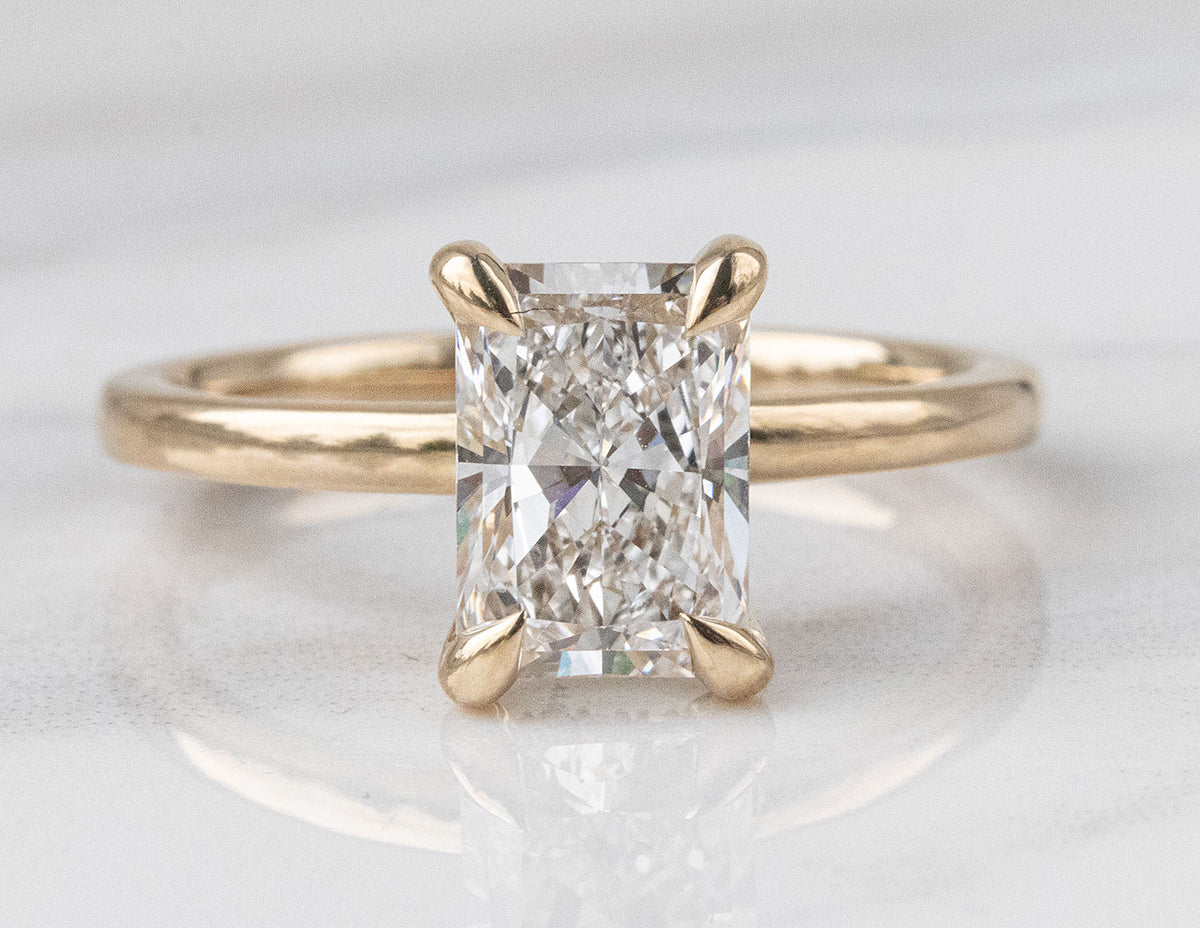 2 1/14ct. t.w. Radiant Cut Newborn Lab Created Diamond Engagement Ring in 14K Yellow Gold