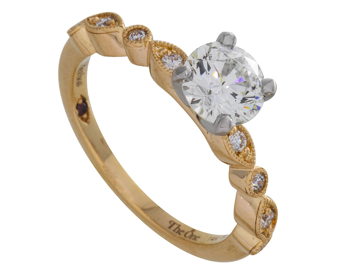1 1/8ct. t.w. Kessler 81 Newborn Lab Created Round Cut Diamond Engagement Ring in 14K Yellow Gold