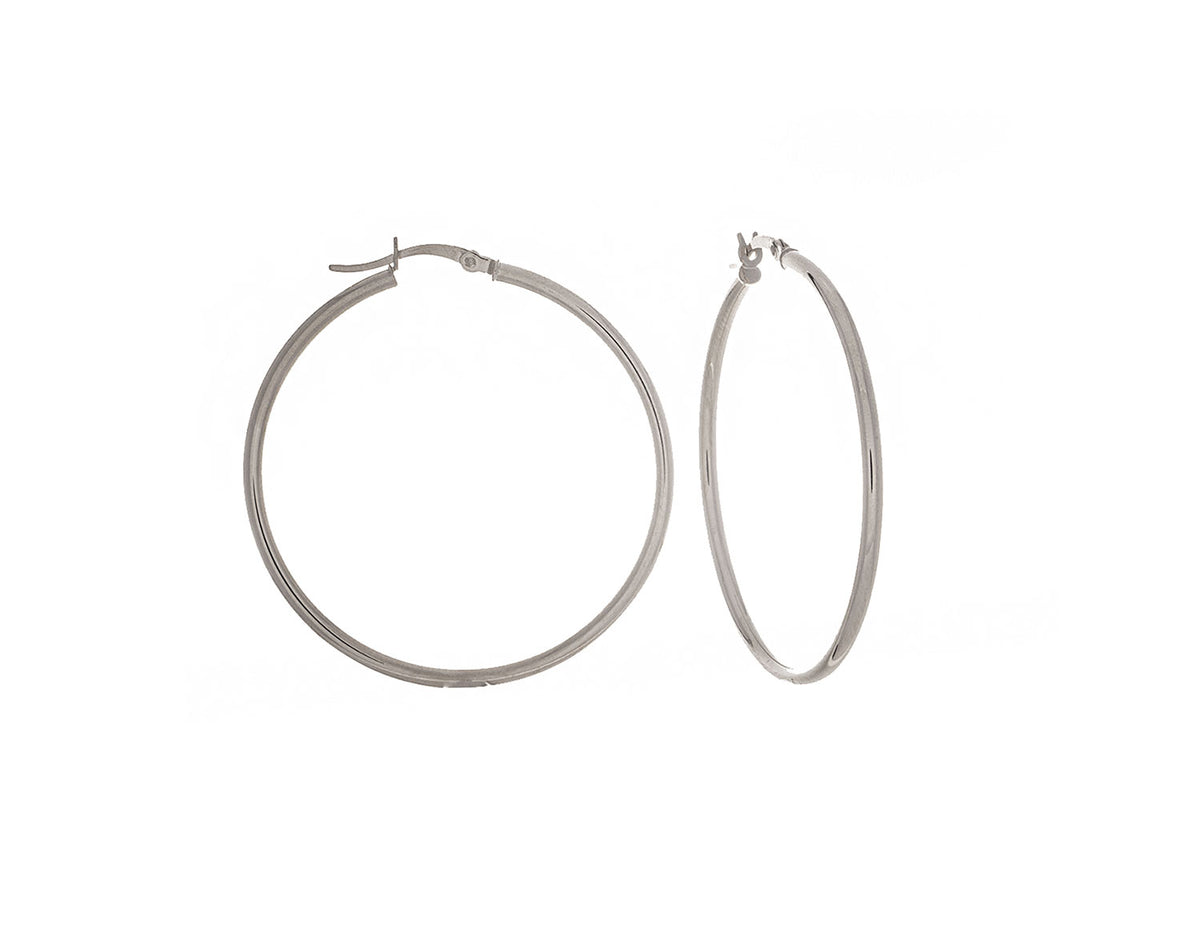 Hoop Earrings in 14K White Gold