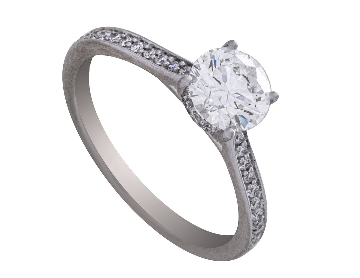 1 1/5ct. t.w. Round Cut Newborn Lab Created Diamond Engagement Ring in 14K White Gold