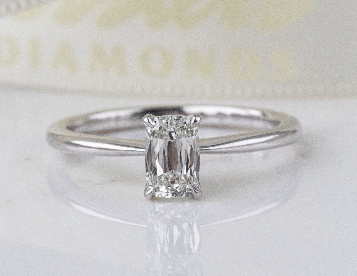 .74ct. Kessler Emerald Cut Solitaire Engagement Ring in 14K White Gold