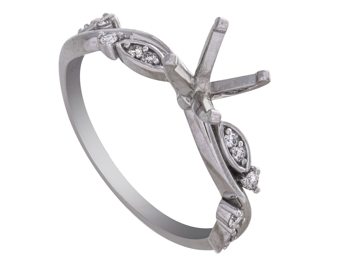 1/8ct. t.w. Diamond Engagement Ring in 14K White Gold