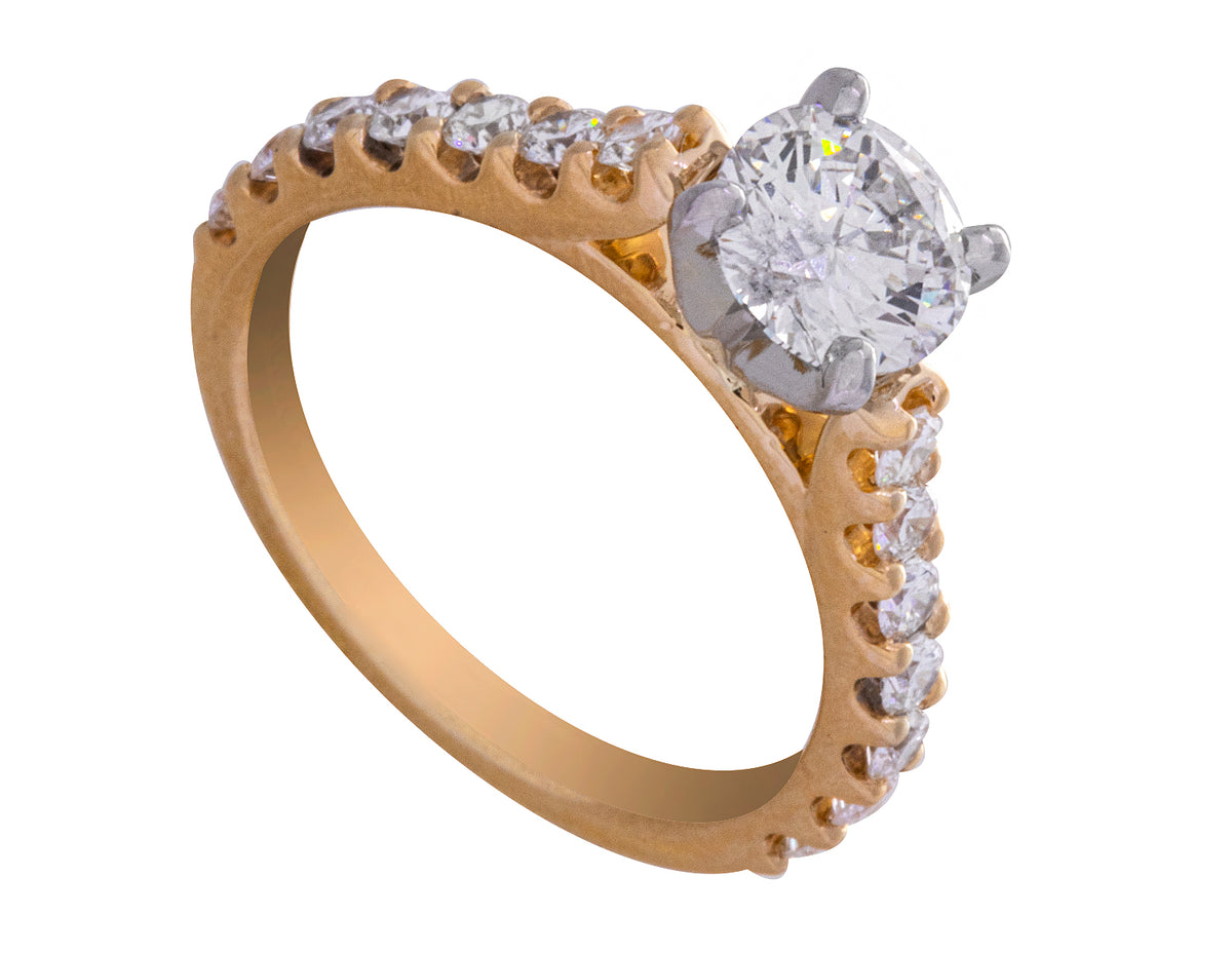 1 2/5ct. t.w. Round Cut Newborn Lab Created Diamond Engagement Ring in 14K Yellow Gold