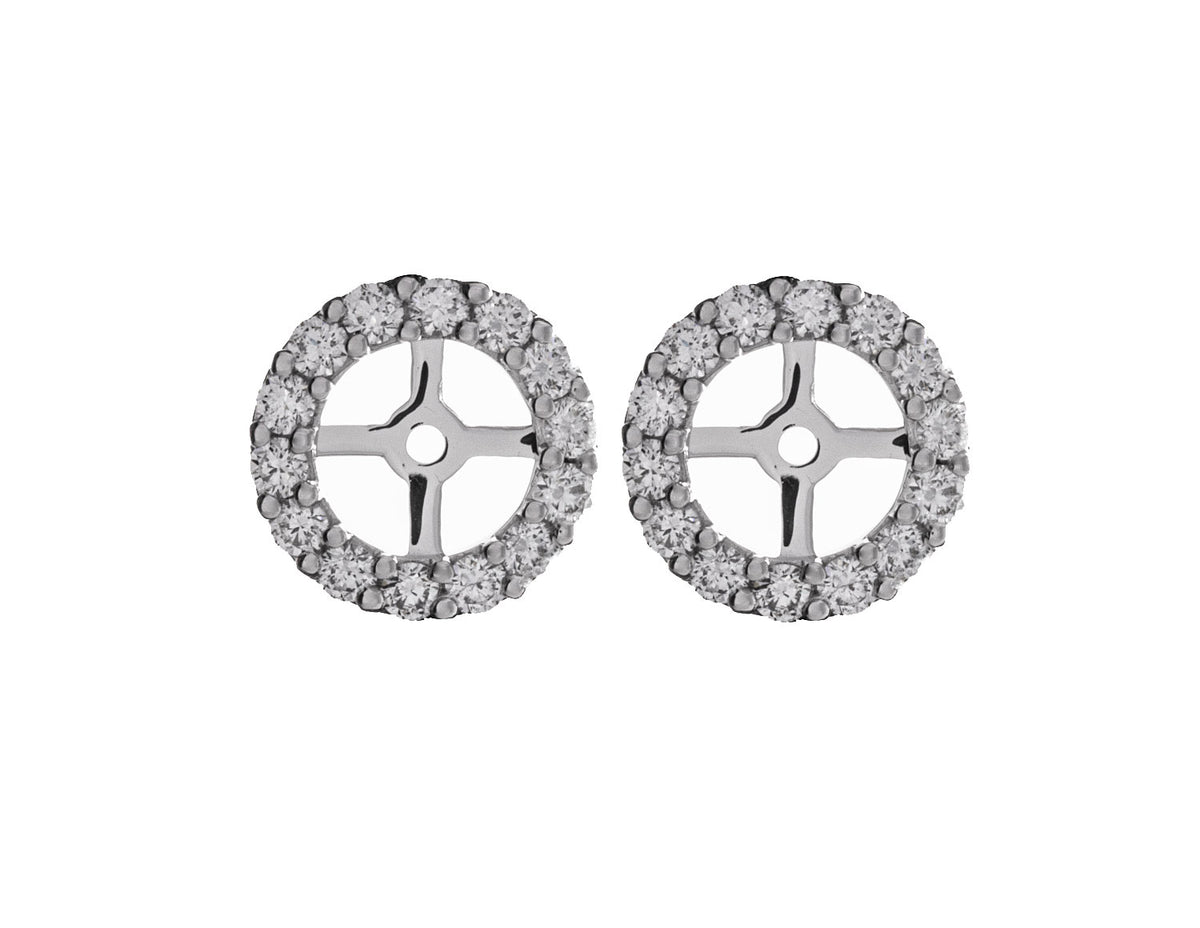7/8ct. t.w. Diamond Halo Earring Jackets in 14K White Gold