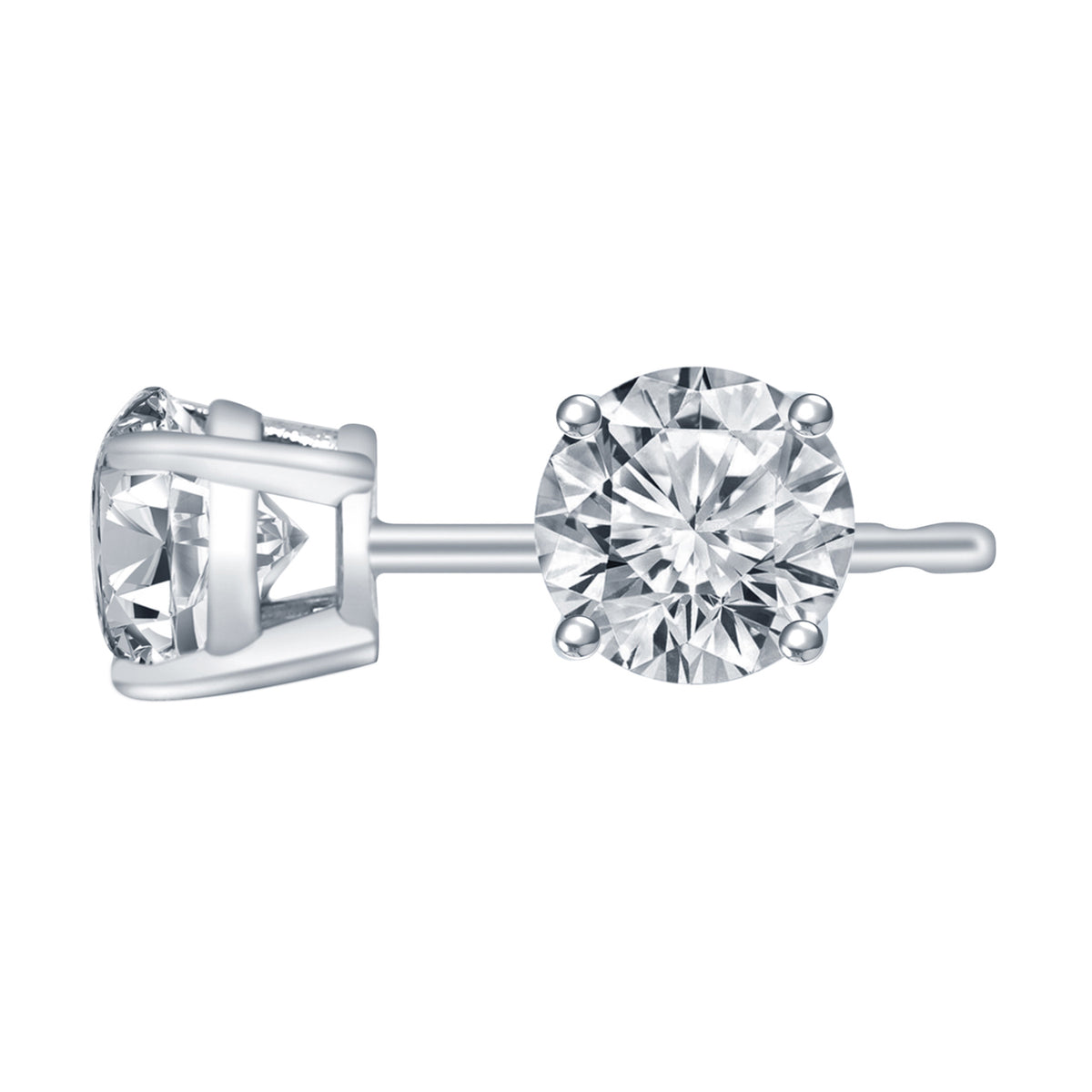 3/4ct. t.w. Diamond Stud Earrings in 14K White Gold