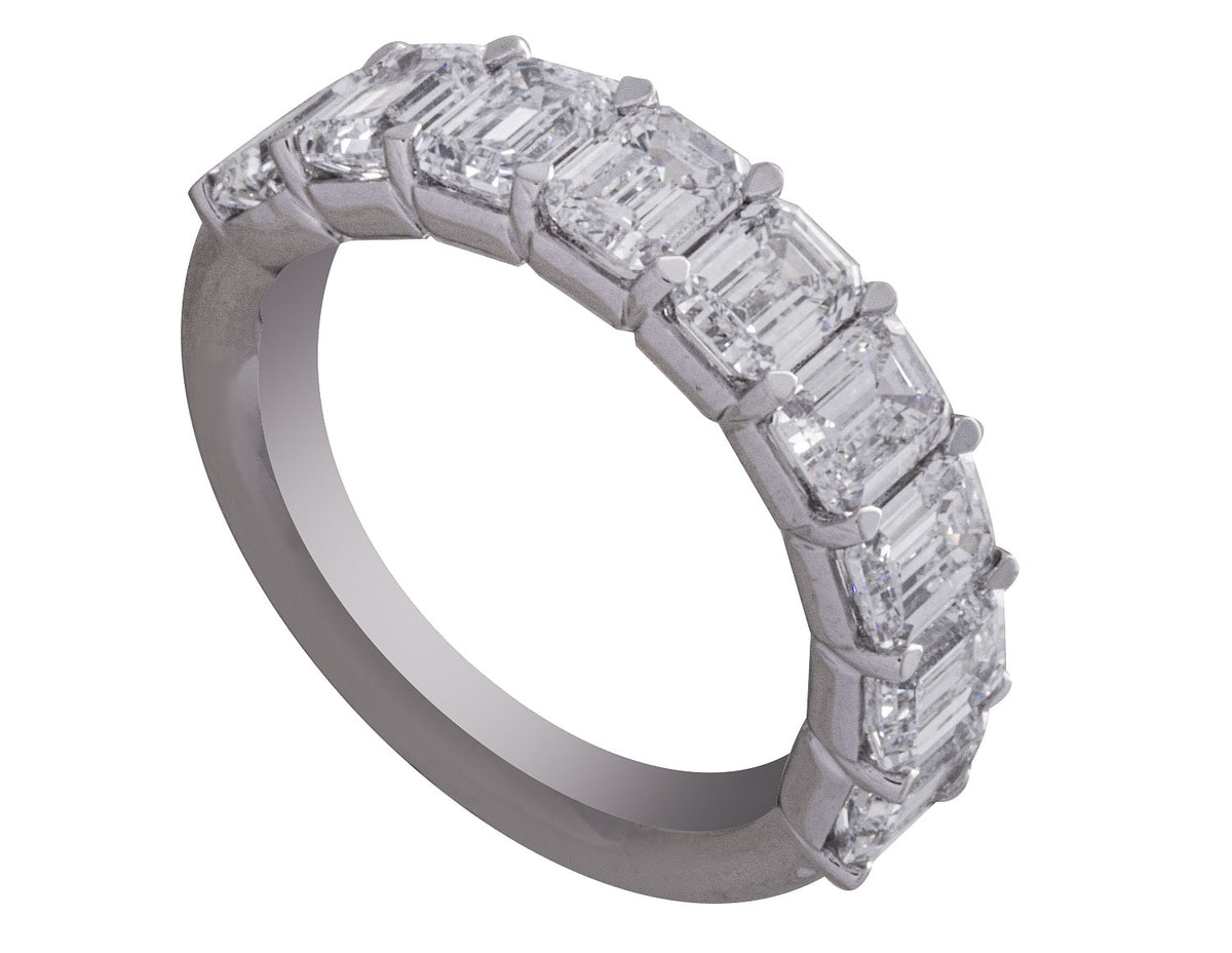 4 5/8ct. t.w. Emerald Cut Newborn Lab Created Diamond Ring in 14K White Gold