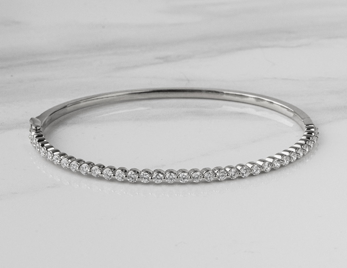 1 1/2ct. t.w. Diamond Bangle Bracelet in 14K White Gold