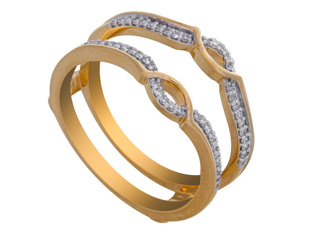 1/7ct. t.w. Diamond Wedding Guard Ring in 14K Yellow Gold