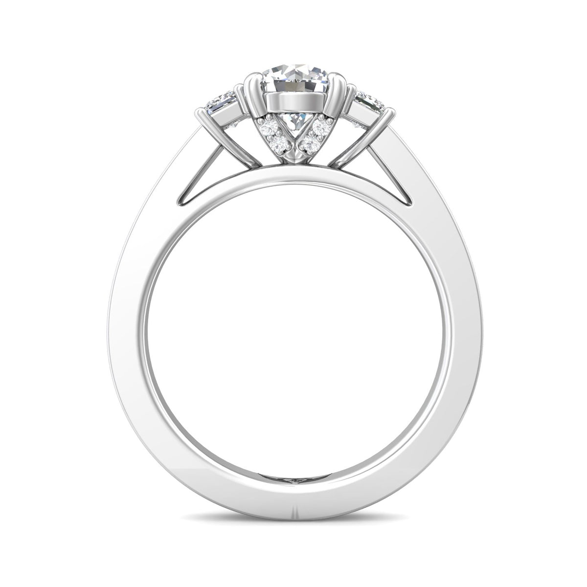 1/3ct. t.w. Princess and Round Cut Diamond Engagement Ring in 14K White Gold