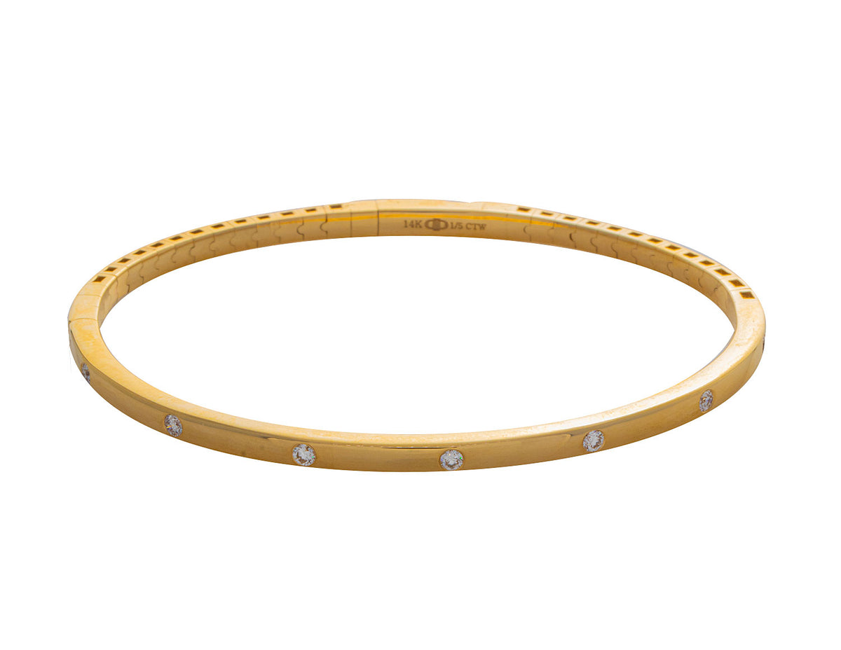 1/5ct. t.w. Diamond Flexie Bangle Bracelet in 14K Yellow Gold