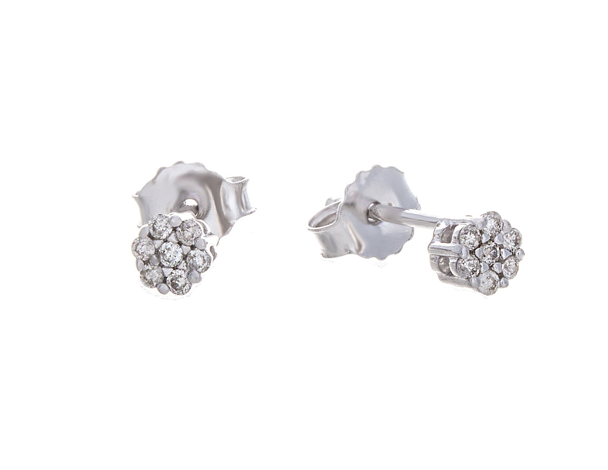 1/10ct. t.w. Cluster Diamond Stud Earrings in 14K White Gold
