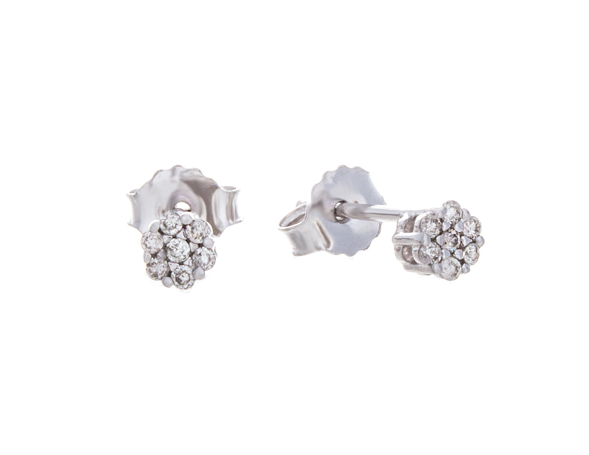 1/10ct. t.w. Cluster Diamond Stud Earrings in 14K White Gold