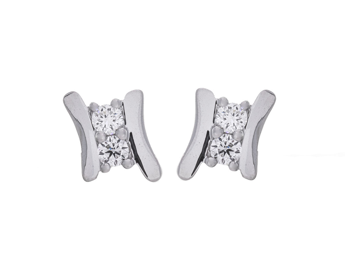 1/4ct. t.w. Newborn Lab Created 2-Stone Diamond Earrings in Sterling Silver