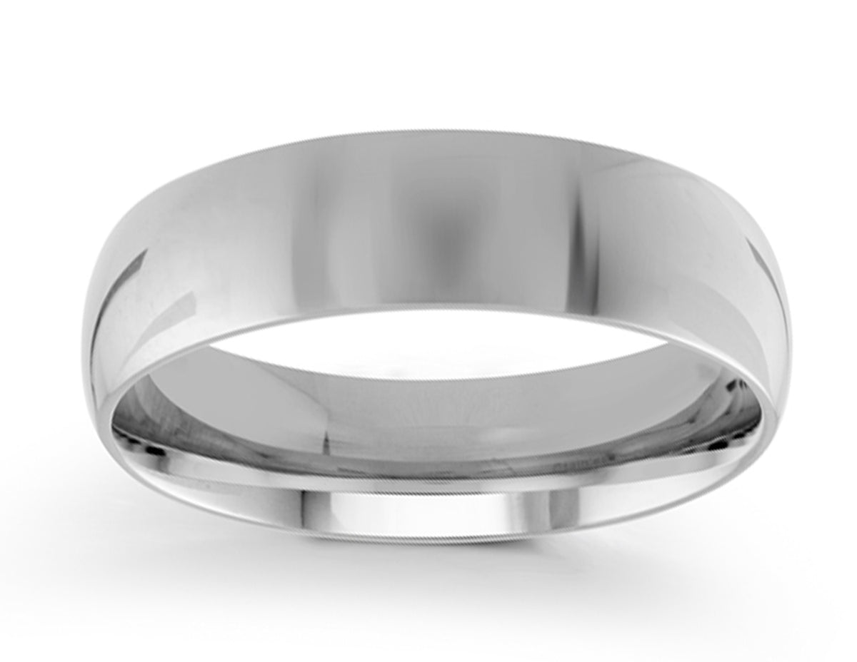 6mm Plain Wedding Ring in 14K White Gold