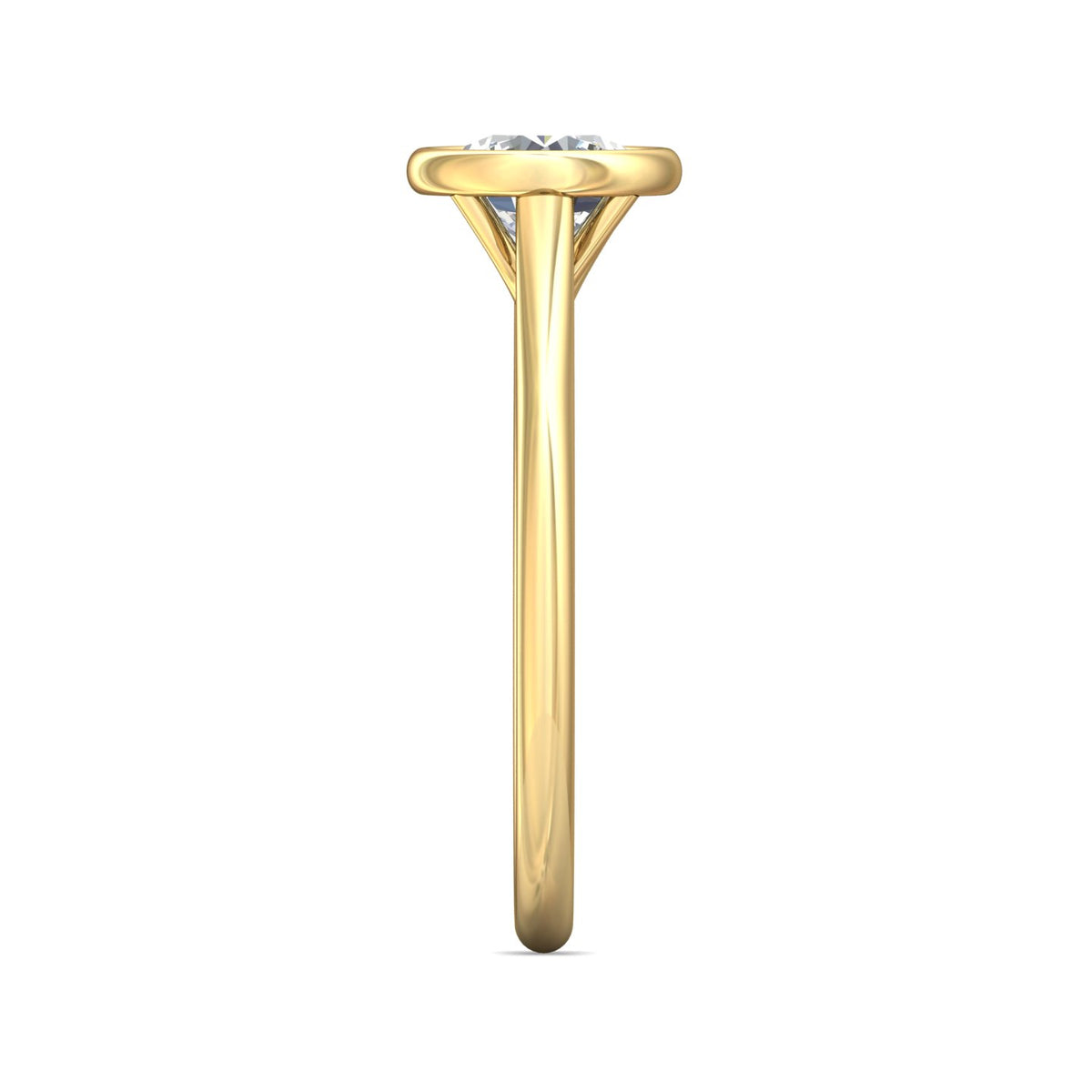 1.8mm Bezel Set Solitaire Engagement Ring in 14K Yellow Gold