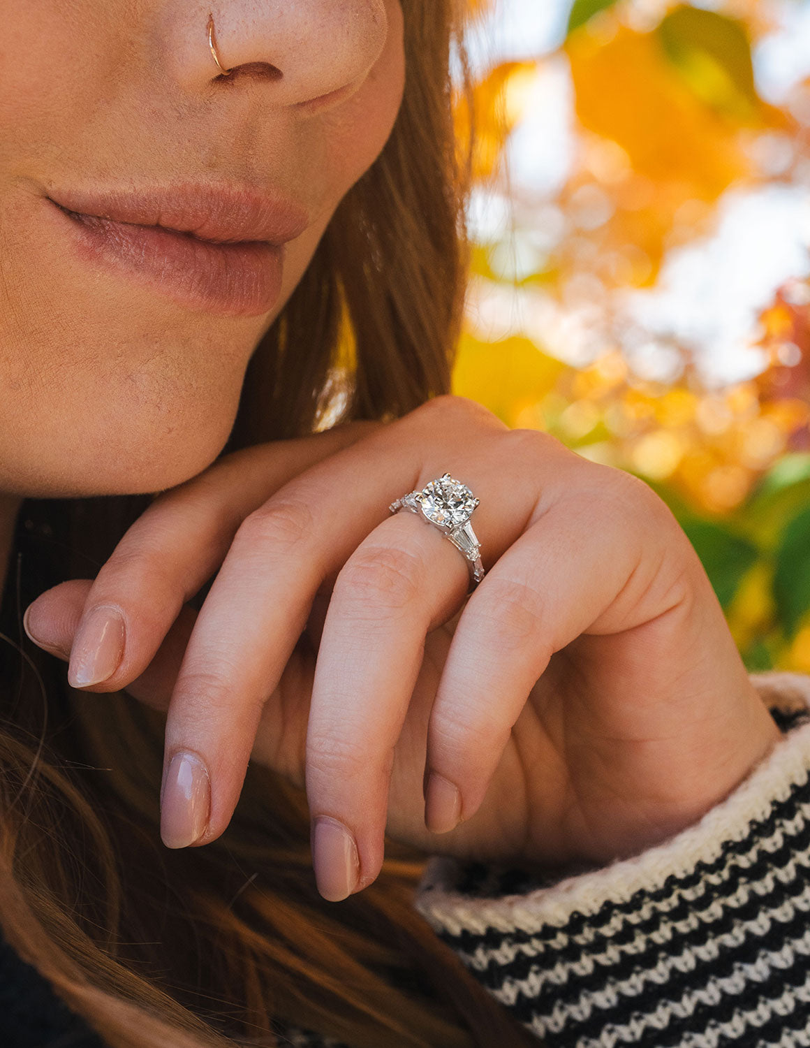 3 3/4ct. t.w. Round Cut Newborn Lab Created Diamond Engagement Ring in 14K White Gold
