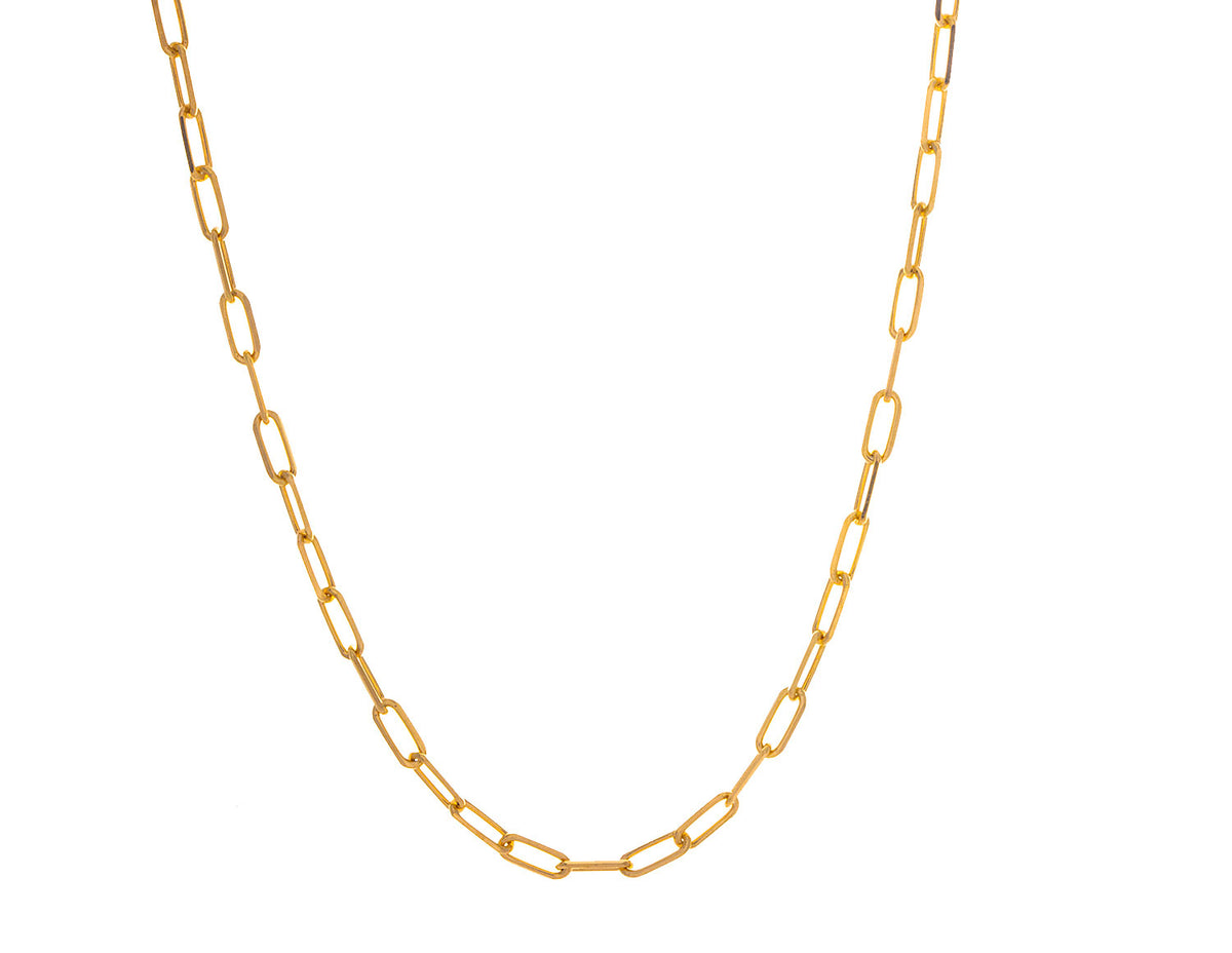 18" Yellow Plated Sterling Silver Paperclip Chain