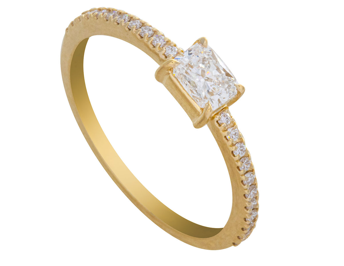 2/5ct. t.w. Radiant Cut Diamond Promise Ring in 10K Yellow Gold