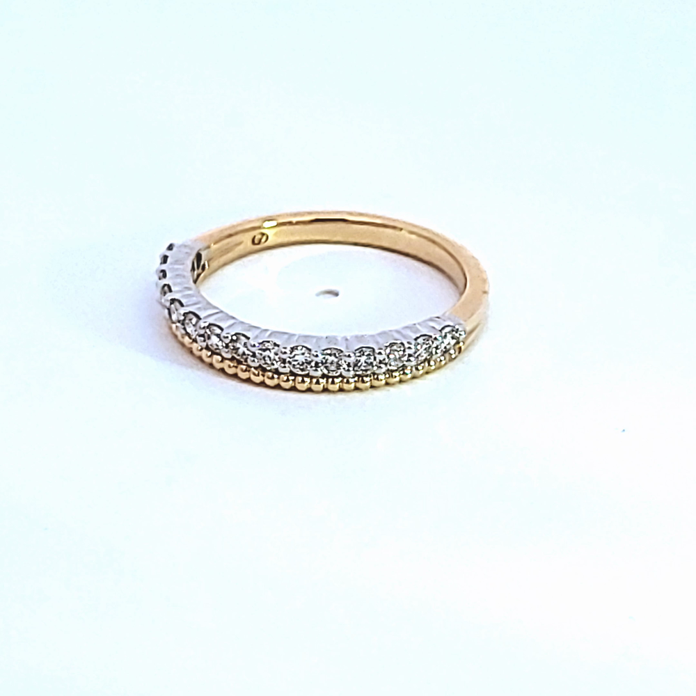 1/3ct. t.w. Diamond Beaded Fashion Ring in 14K Yellow and White Gold