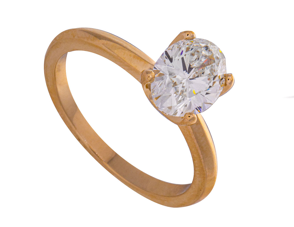 2ct. Oval Cut Newborn Lab Created Diamond Engagement Ring in 14K Yellow Gold
