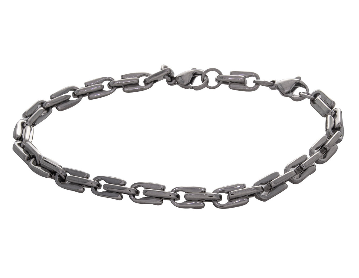 Stainless Steel Polished Zipper Link Chain Bracelet