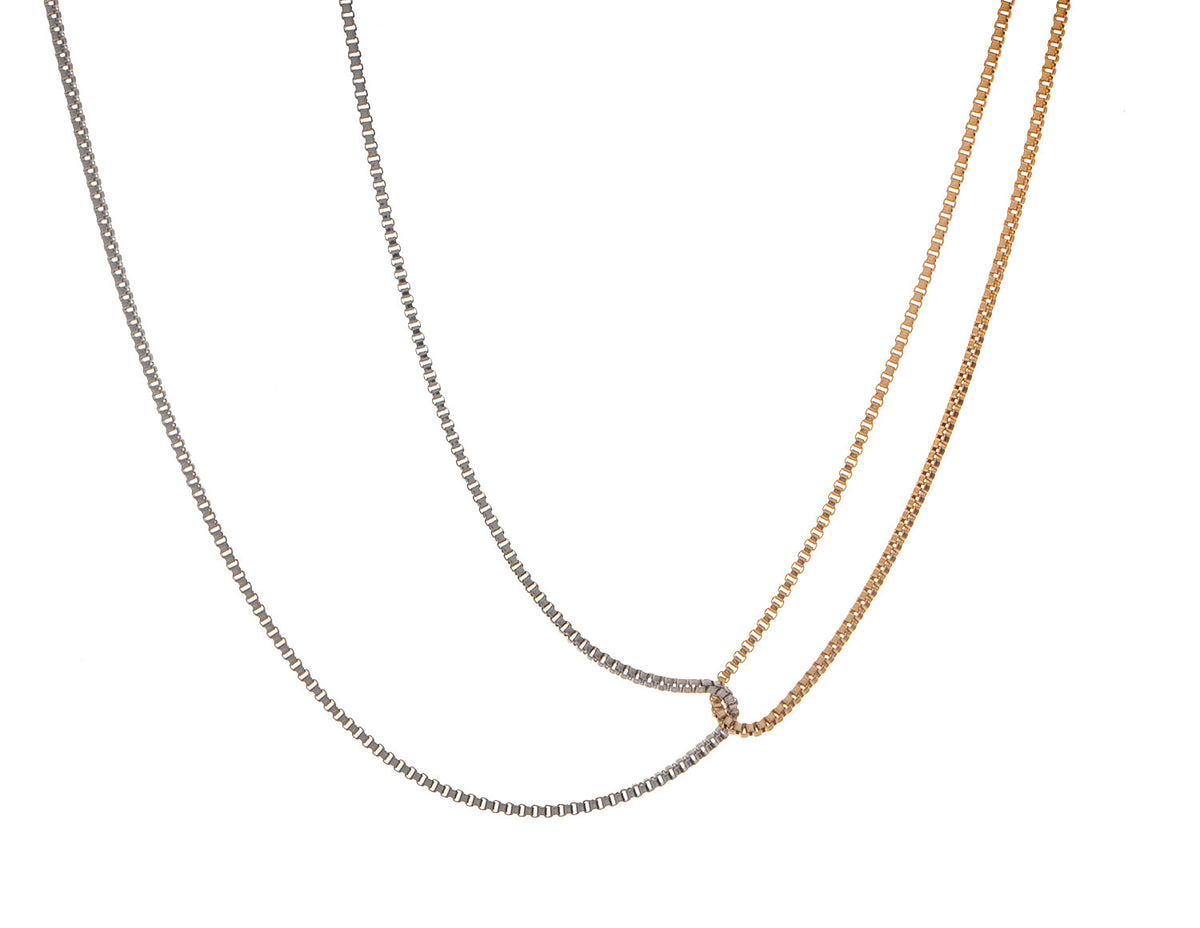 18" 1mm Gold-Ip Double-Stand Box Chain in Stainless Steel